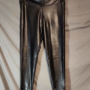 Assets By Spanx Shiny Black Skinny Pants